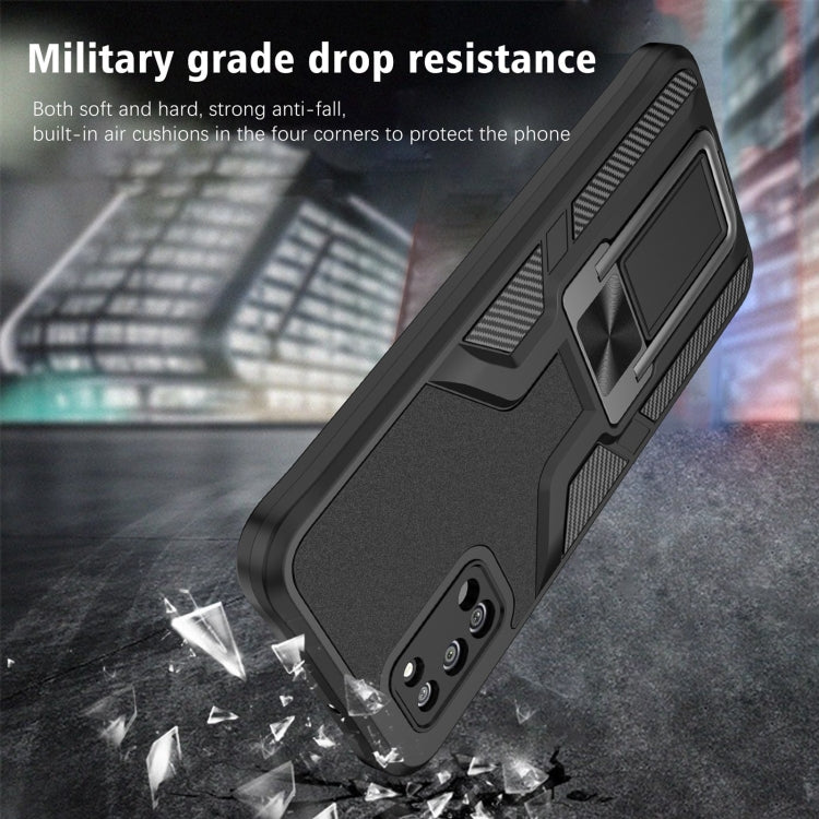 For Samsung Galaxy A02s 164mm Armor 2 in 1 Magnetic Shockproof Phone Case with Foldable Holder