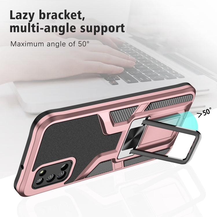For Samsung Galaxy A02s 164mm Armor 2 in 1 Magnetic Shockproof Phone Case with Foldable Holder