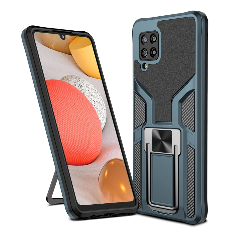 For Samsung Galaxy A42 5G Armor 2 in 1 Magnetic Shockproof Phone Case with Foldable Holder