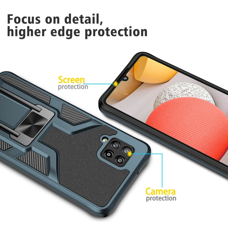 For Samsung Galaxy A42 5G Armor 2 in 1 Magnetic Shockproof Phone Case with Foldable Holder