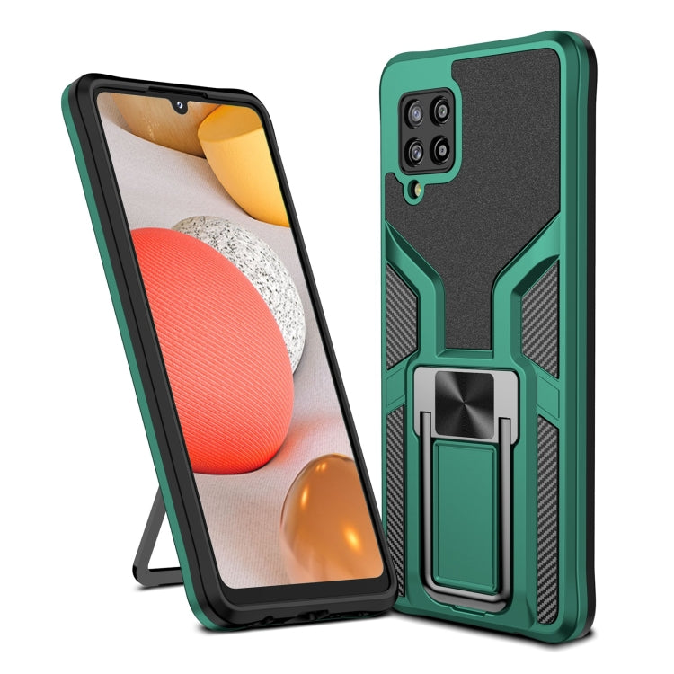 For Samsung Galaxy A42 5G Armor 2 in 1 Magnetic Shockproof Phone Case with Foldable Holder