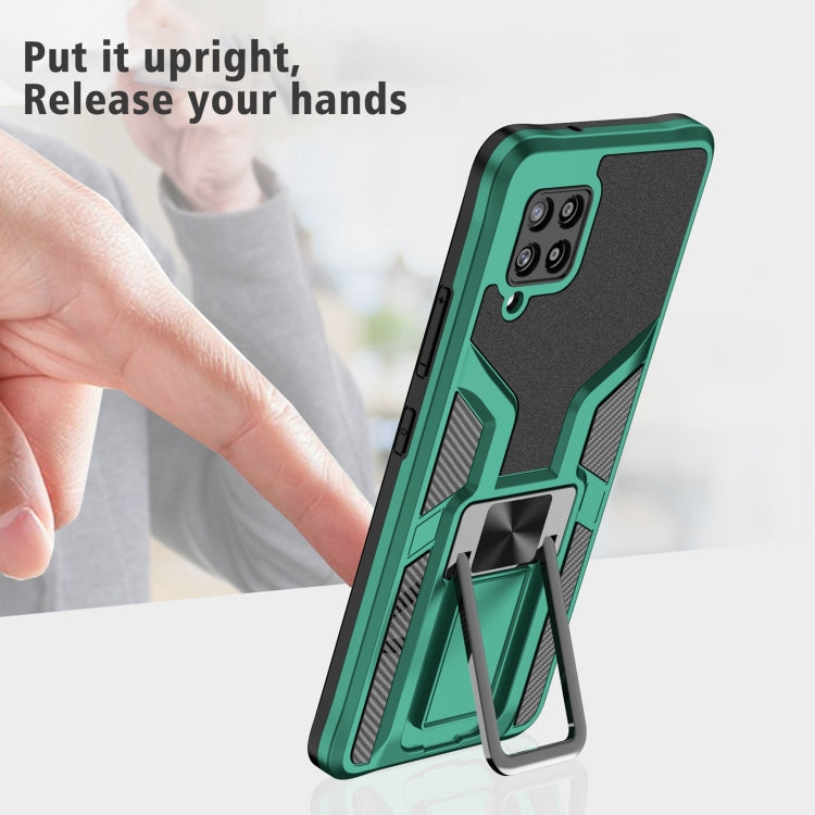 For Samsung Galaxy A42 5G Armor 2 in 1 Magnetic Shockproof Phone Case with Foldable Holder