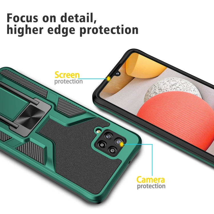For Samsung Galaxy A42 5G Armor 2 in 1 Magnetic Shockproof Phone Case with Foldable Holder