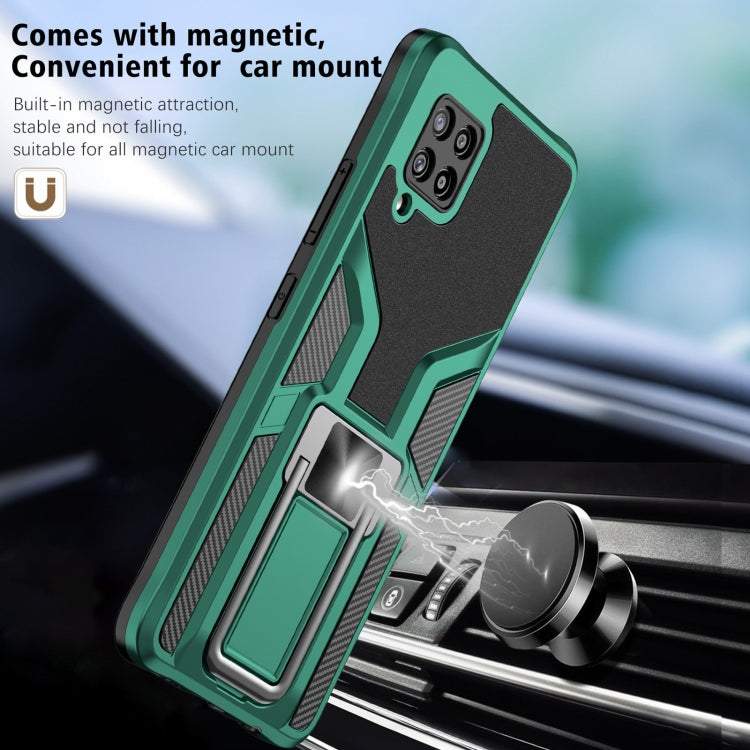 For Samsung Galaxy A42 5G Armor 2 in 1 Magnetic Shockproof Phone Case with Foldable Holder