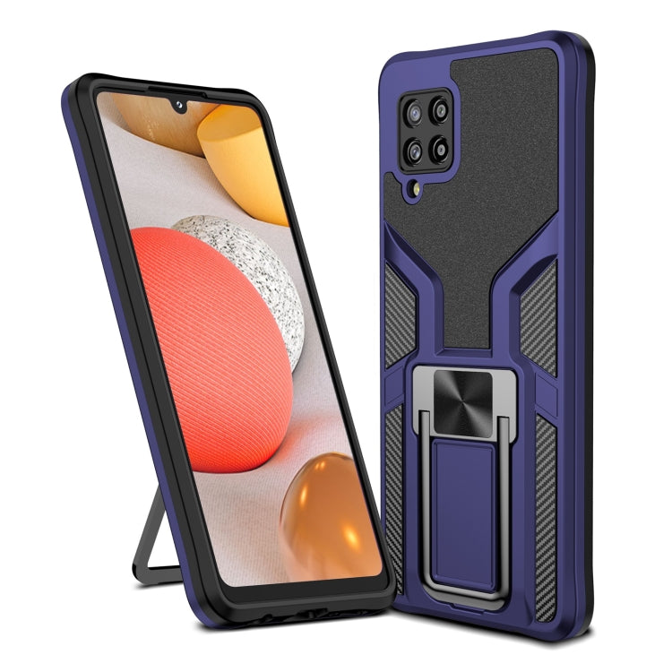For Samsung Galaxy A42 5G Armor 2 in 1 Magnetic Shockproof Phone Case with Foldable Holder