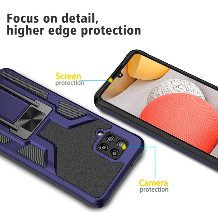 For Samsung Galaxy A42 5G Armor 2 in 1 Magnetic Shockproof Phone Case with Foldable Holder