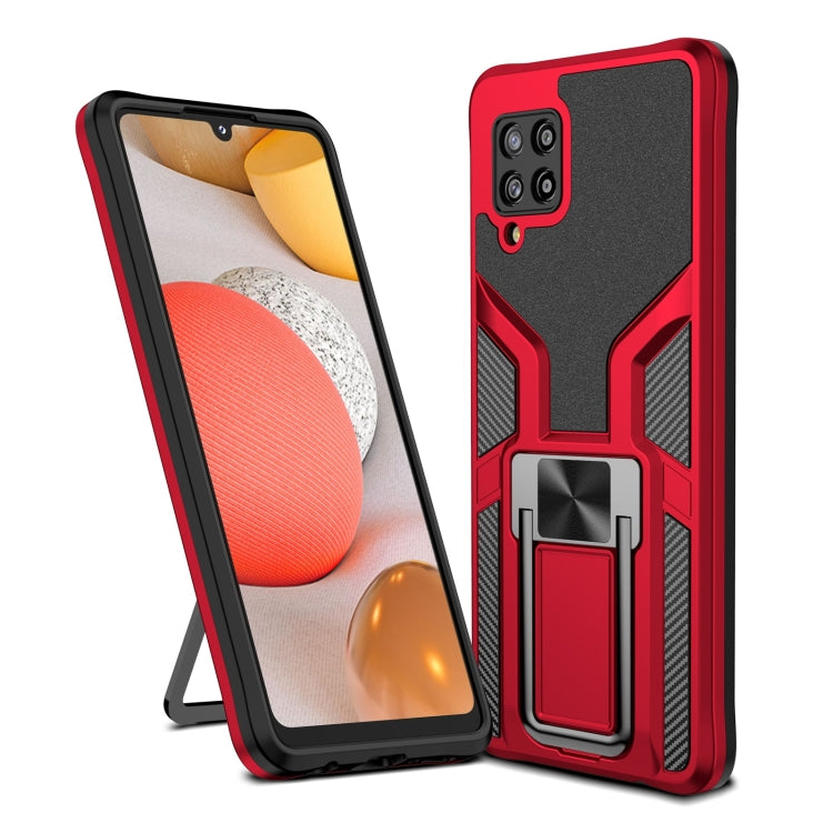 For Samsung Galaxy A42 5G Armor 2 in 1 Magnetic Shockproof Phone Case with Foldable Holder