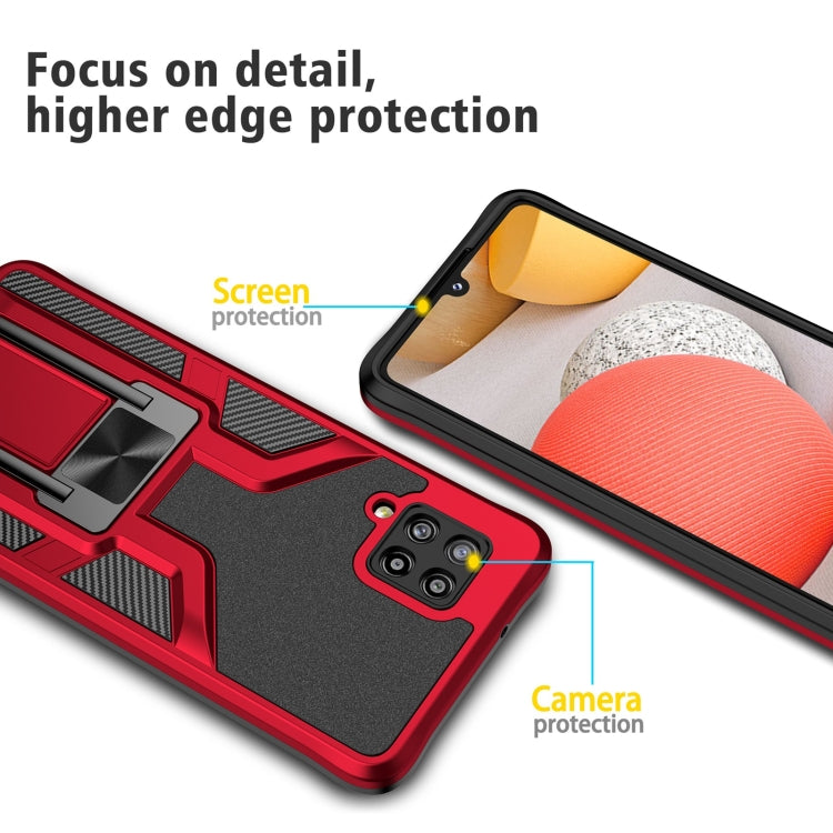 For Samsung Galaxy A42 5G Armor 2 in 1 Magnetic Shockproof Phone Case with Foldable Holder