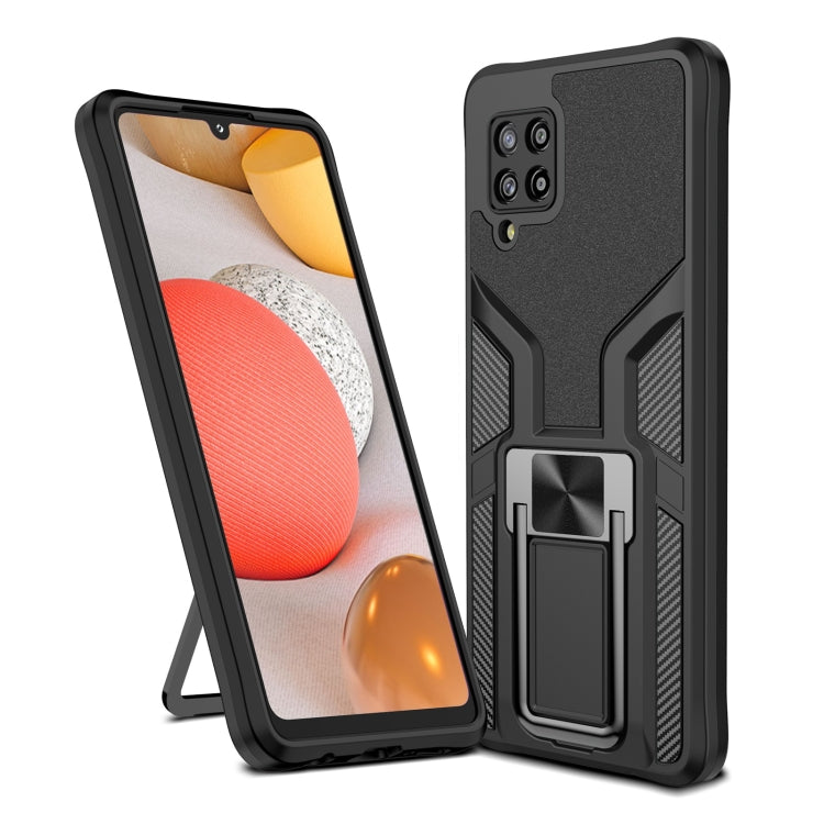 For Samsung Galaxy A42 5G Armor 2 in 1 Magnetic Shockproof Phone Case with Foldable Holder