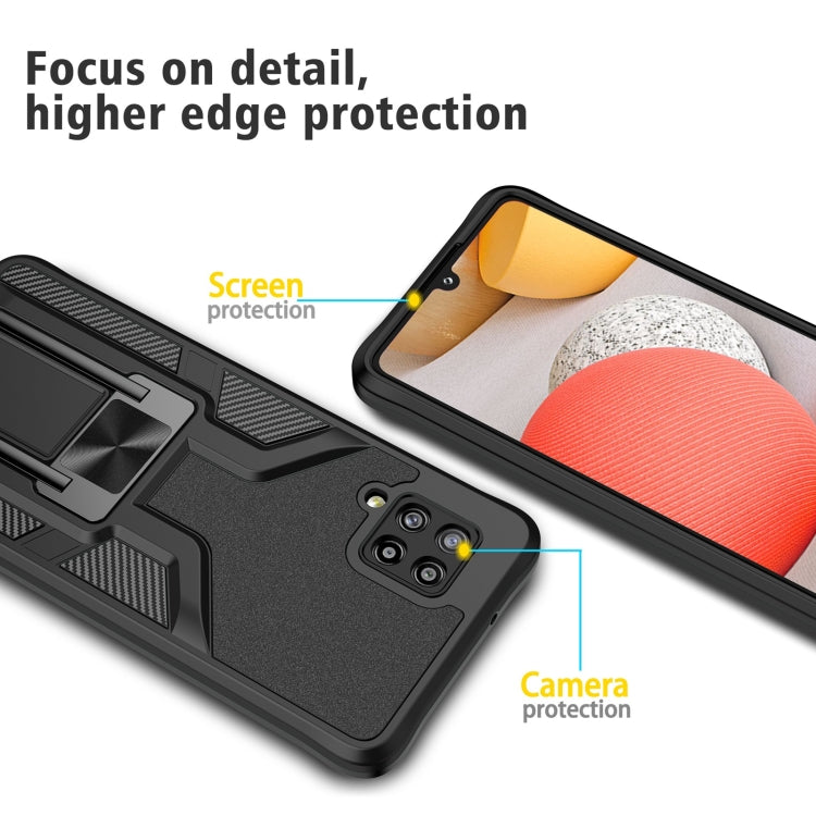 For Samsung Galaxy A42 5G Armor 2 in 1 Magnetic Shockproof Phone Case with Foldable Holder