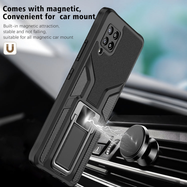 For Samsung Galaxy A42 5G Armor 2 in 1 Magnetic Shockproof Phone Case with Foldable Holder