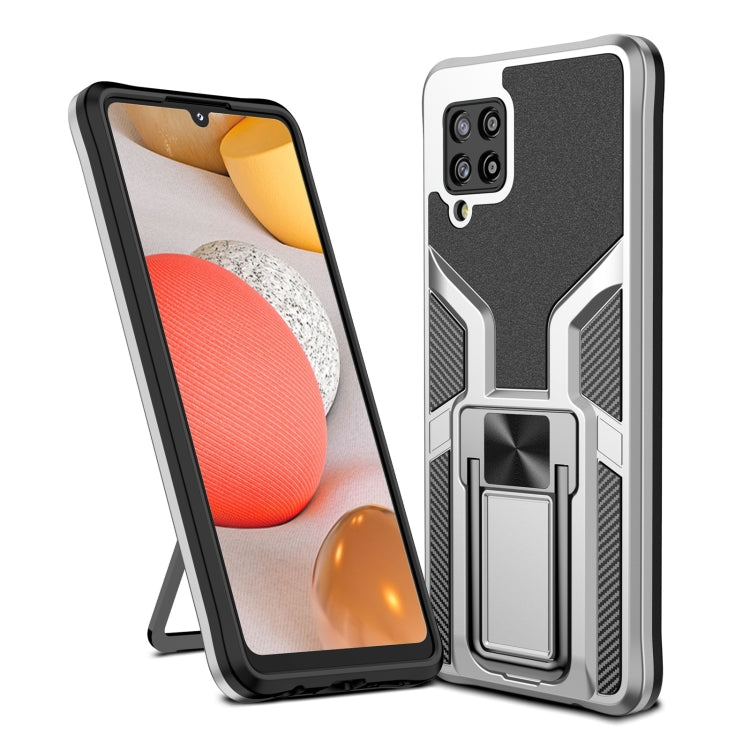For Samsung Galaxy A42 5G Armor 2 in 1 Magnetic Shockproof Phone Case with Foldable Holder
