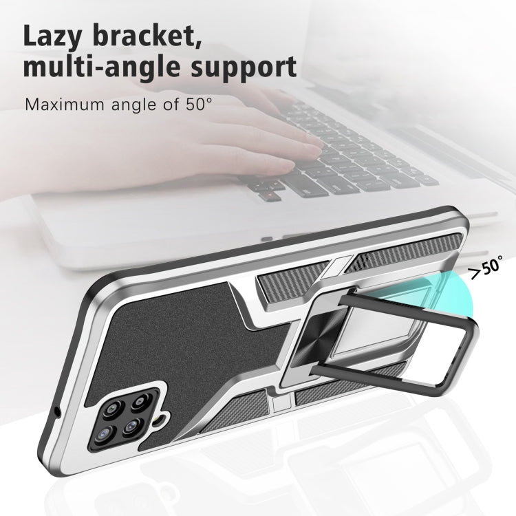 For Samsung Galaxy A42 5G Armor 2 in 1 Magnetic Shockproof Phone Case with Foldable Holder