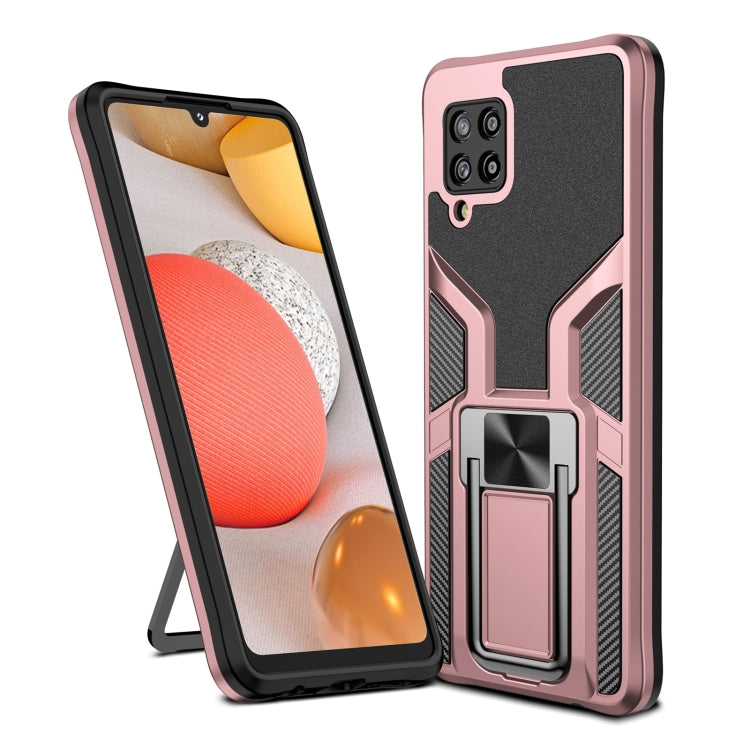 For Samsung Galaxy A42 5G Armor 2 in 1 Magnetic Shockproof Phone Case with Foldable Holder