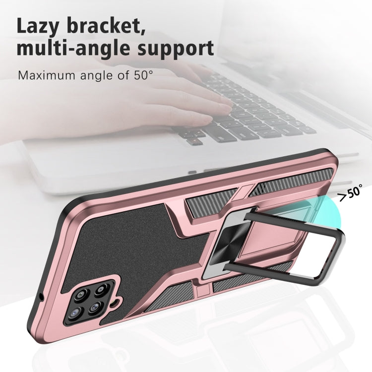 For Samsung Galaxy A42 5G Armor 2 in 1 Magnetic Shockproof Phone Case with Foldable Holder