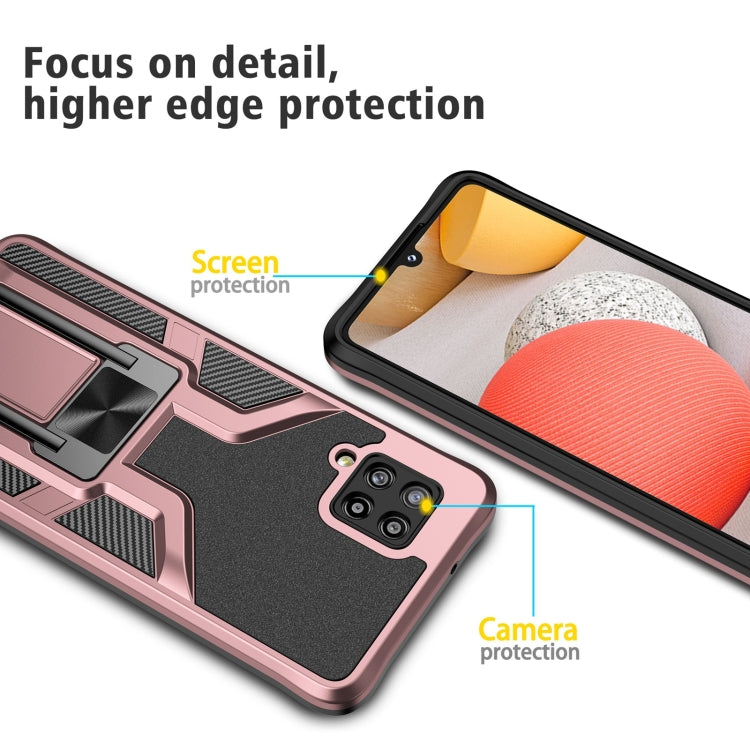 For Samsung Galaxy A42 5G Armor 2 in 1 Magnetic Shockproof Phone Case with Foldable Holder