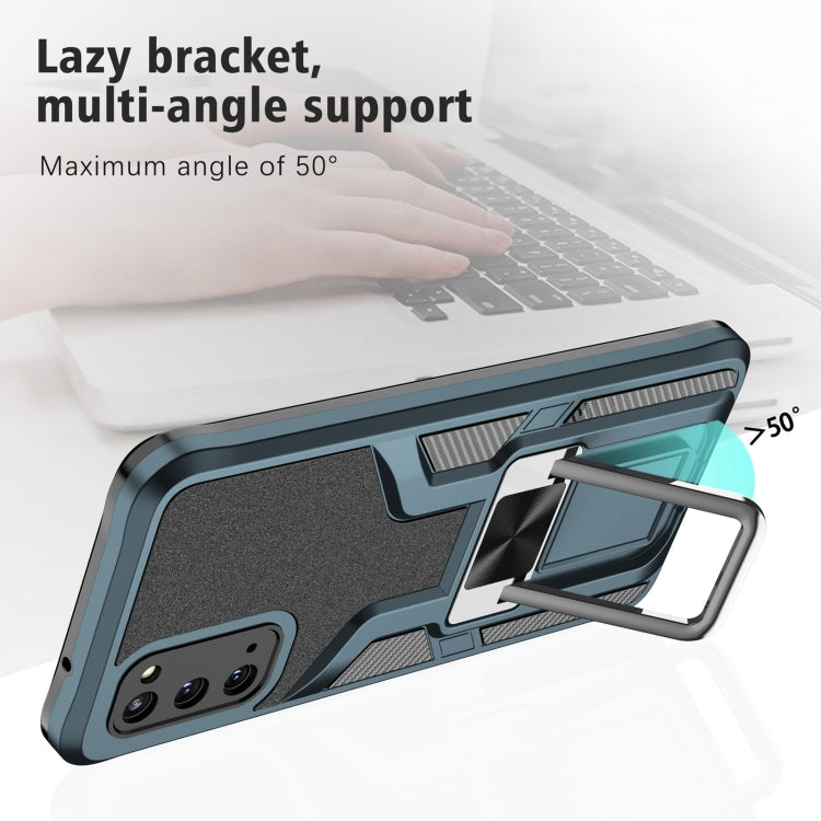 For Samsung Galaxy S20 Armor 2 in 1 Magnetic Shockproof Phone Case with Foldable Holder