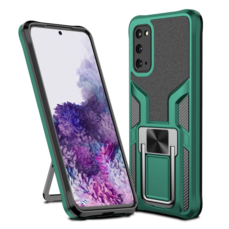 For Samsung Galaxy S20 Armor 2 in 1 Magnetic Shockproof Phone Case with Foldable Holder