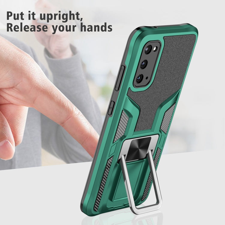 For Samsung Galaxy S20 Armor 2 in 1 Magnetic Shockproof Phone Case with Foldable Holder
