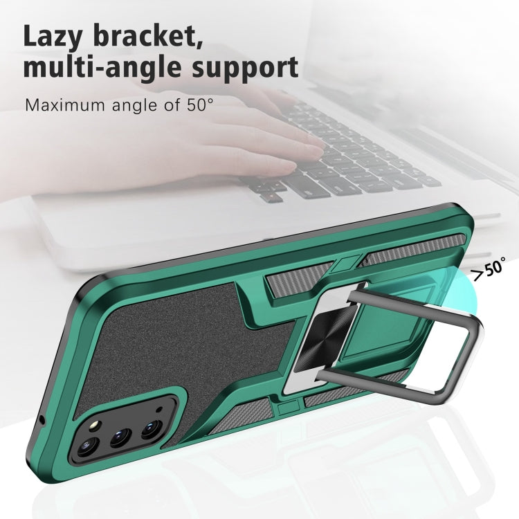 For Samsung Galaxy S20 Armor 2 in 1 Magnetic Shockproof Phone Case with Foldable Holder