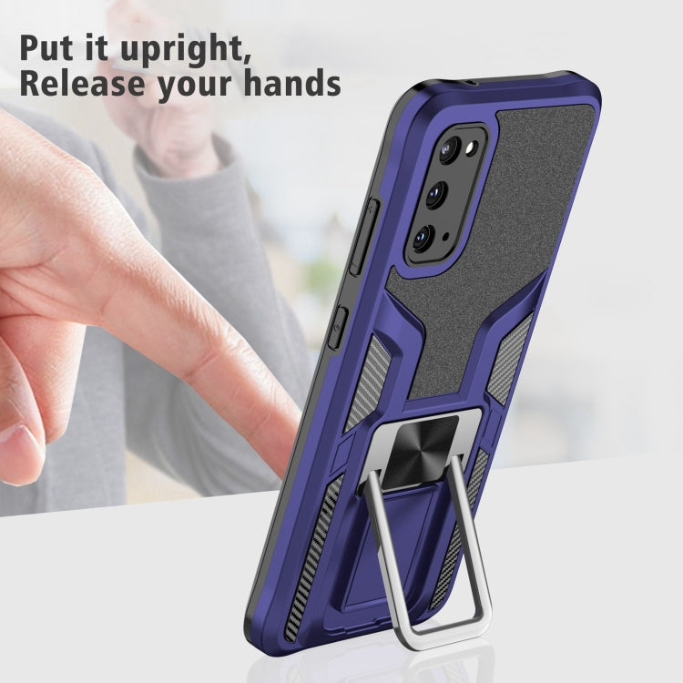 For Samsung Galaxy S20 Armor 2 in 1 Magnetic Shockproof Phone Case with Foldable Holder