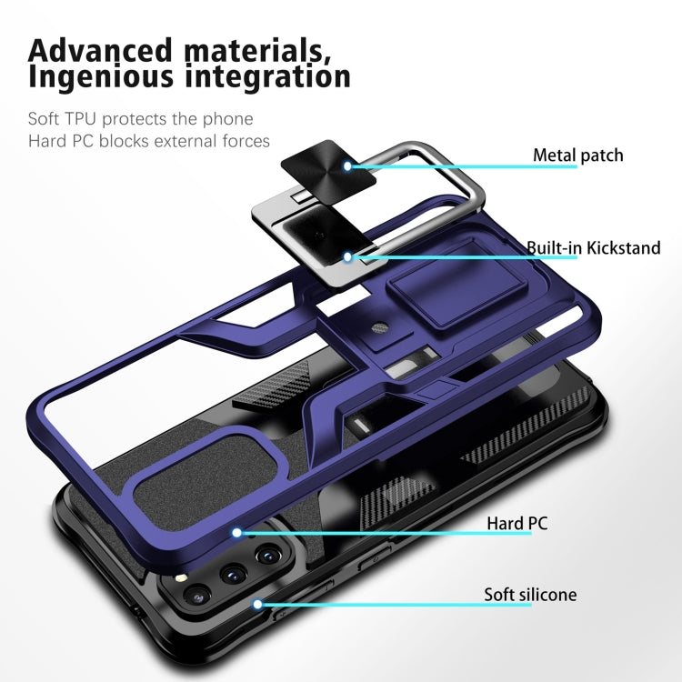 For Samsung Galaxy S20 Armor 2 in 1 Magnetic Shockproof Phone Case with Foldable Holder