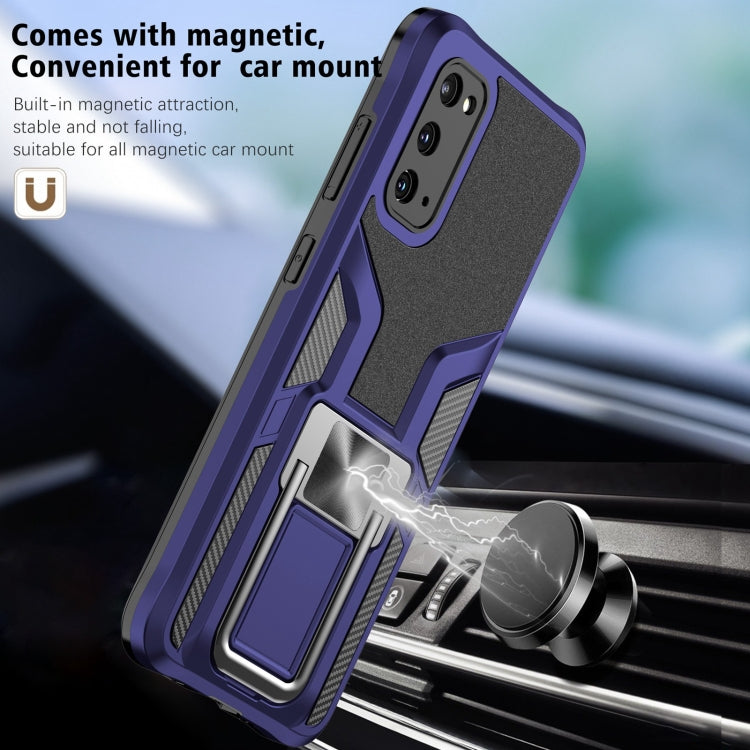 For Samsung Galaxy S20 Armor 2 in 1 Magnetic Shockproof Phone Case with Foldable Holder