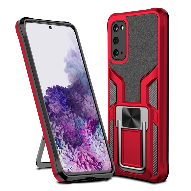 For Samsung Galaxy S20 Armor 2 in 1 Magnetic Shockproof Phone Case with Foldable Holder