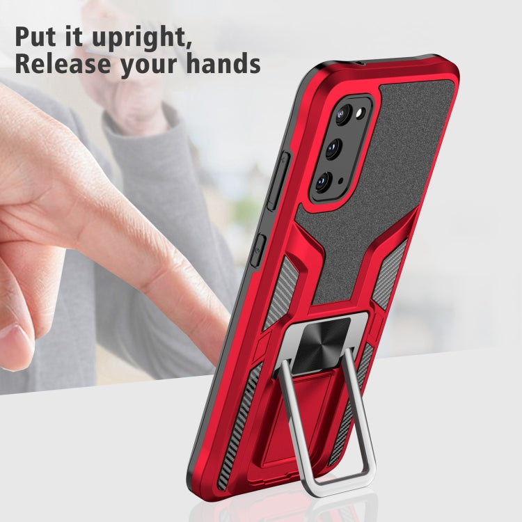 For Samsung Galaxy S20 Armor 2 in 1 Magnetic Shockproof Phone Case with Foldable Holder