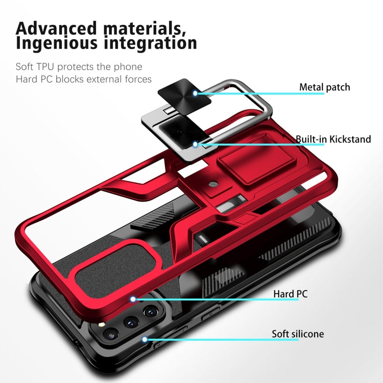For Samsung Galaxy S20 Armor 2 in 1 Magnetic Shockproof Phone Case with Foldable Holder