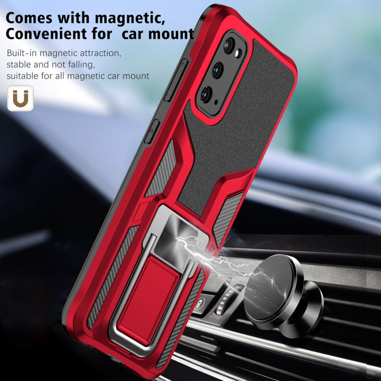For Samsung Galaxy S20 Armor 2 in 1 Magnetic Shockproof Phone Case with Foldable Holder