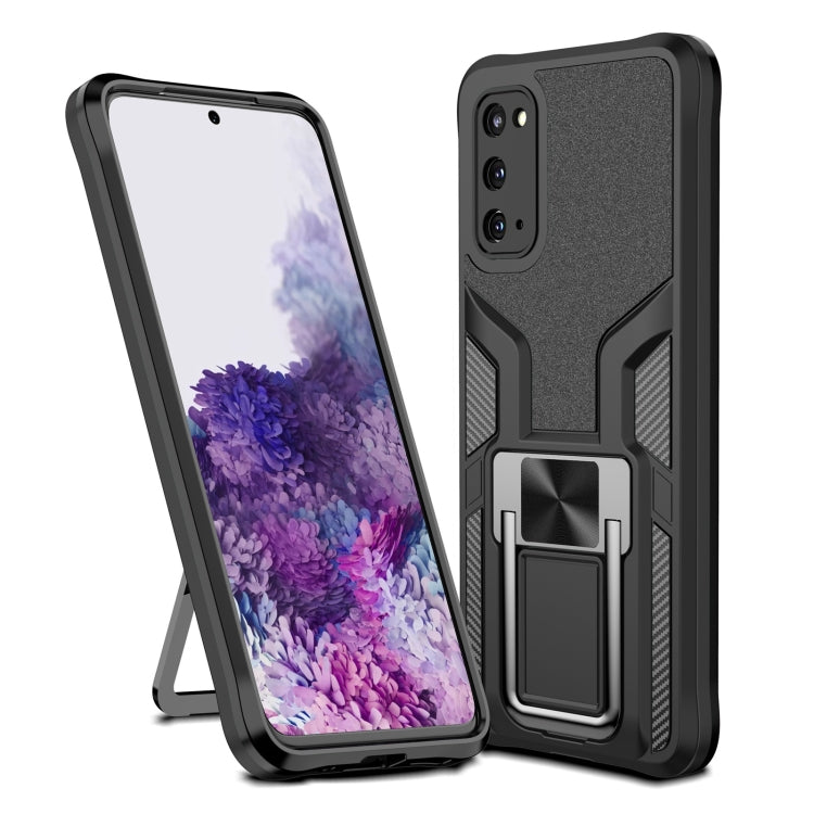 For Samsung Galaxy S20 Armor 2 in 1 Magnetic Shockproof Phone Case with Foldable Holder