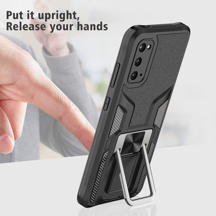 For Samsung Galaxy S20 Armor 2 in 1 Magnetic Shockproof Phone Case with Foldable Holder