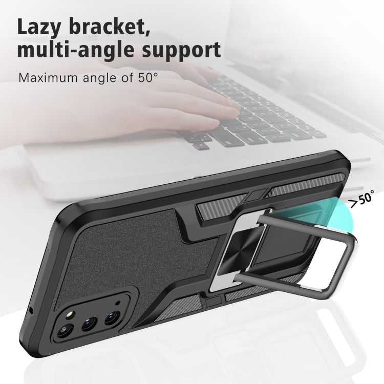 For Samsung Galaxy S20 Armor 2 in 1 Magnetic Shockproof Phone Case with Foldable Holder