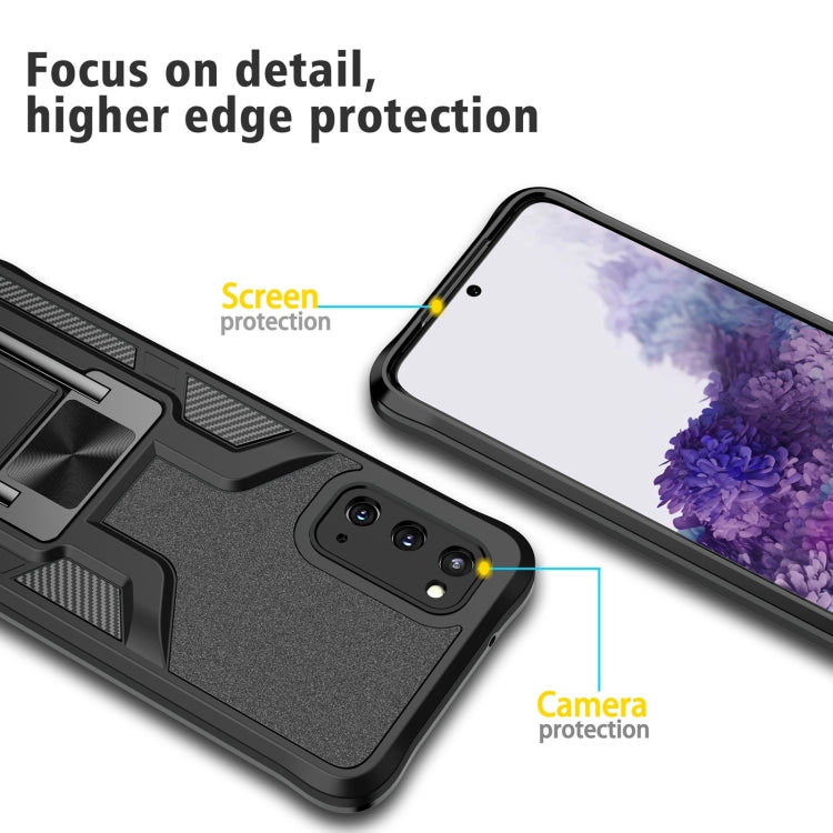 For Samsung Galaxy S20 Armor 2 in 1 Magnetic Shockproof Phone Case with Foldable Holder