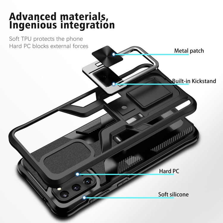 For Samsung Galaxy S20 Armor 2 in 1 Magnetic Shockproof Phone Case with Foldable Holder