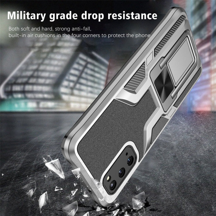 For Samsung Galaxy S20 Armor 2 in 1 Magnetic Shockproof Phone Case with Foldable Holder