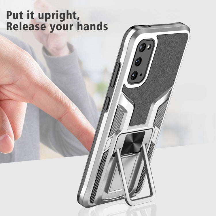 For Samsung Galaxy S20 Armor 2 in 1 Magnetic Shockproof Phone Case with Foldable Holder