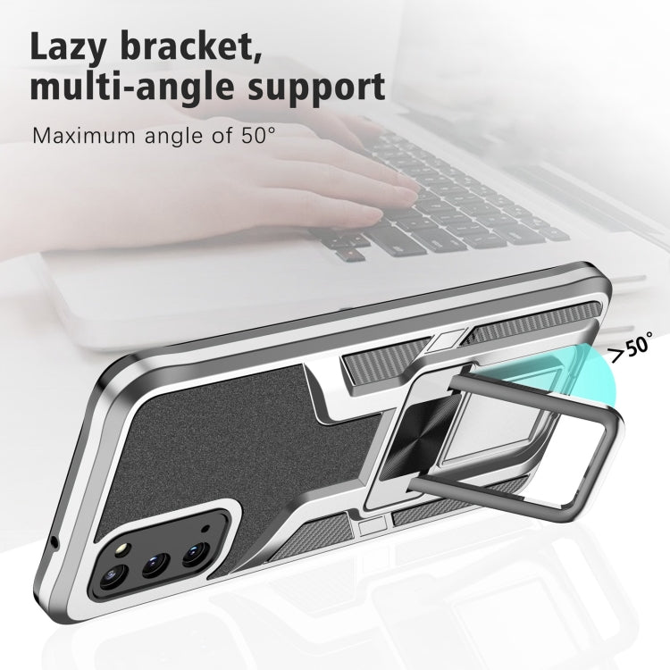 For Samsung Galaxy S20 Armor 2 in 1 Magnetic Shockproof Phone Case with Foldable Holder