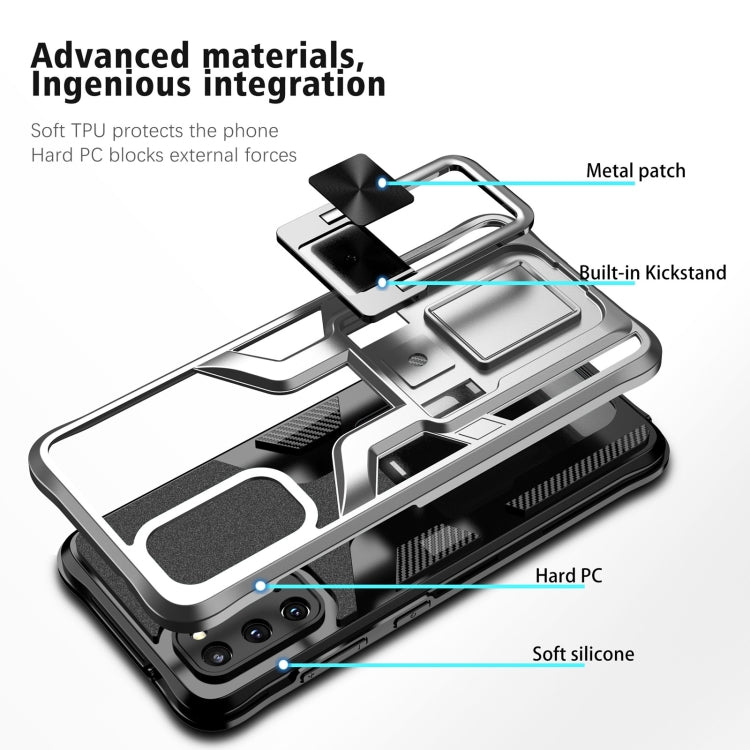 For Samsung Galaxy S20 Armor 2 in 1 Magnetic Shockproof Phone Case with Foldable Holder
