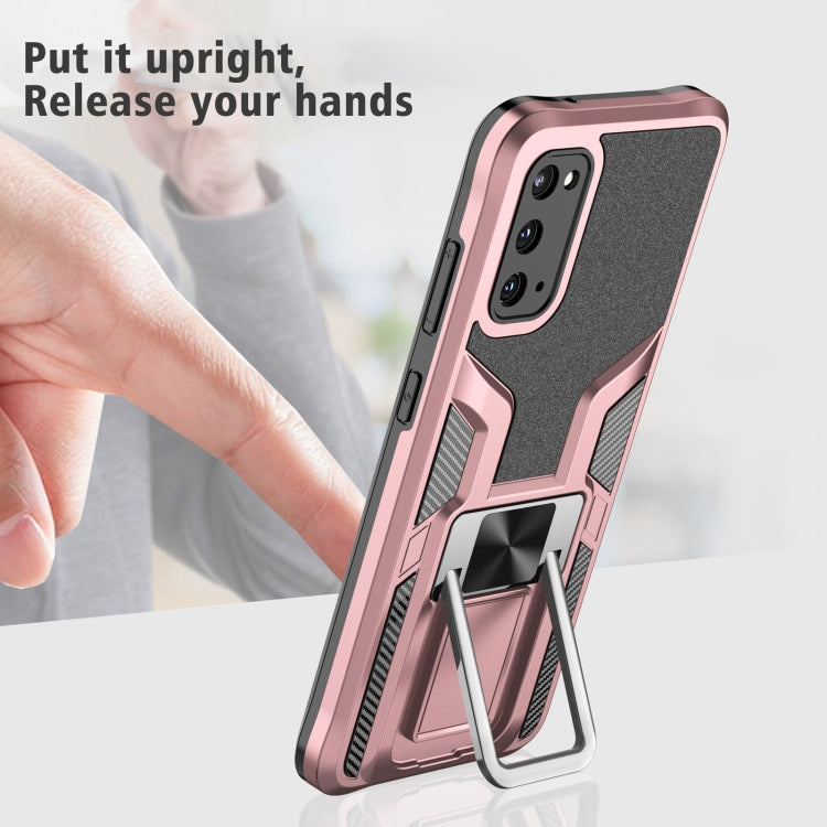 For Samsung Galaxy S20 Armor 2 in 1 Magnetic Shockproof Phone Case with Foldable Holder