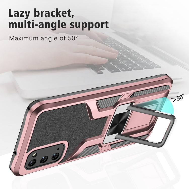 For Samsung Galaxy S20 Armor 2 in 1 Magnetic Shockproof Phone Case with Foldable Holder
