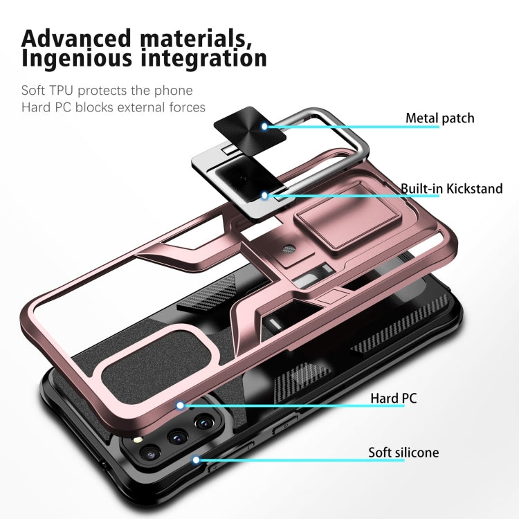 For Samsung Galaxy S20 Armor 2 in 1 Magnetic Shockproof Phone Case with Foldable Holder