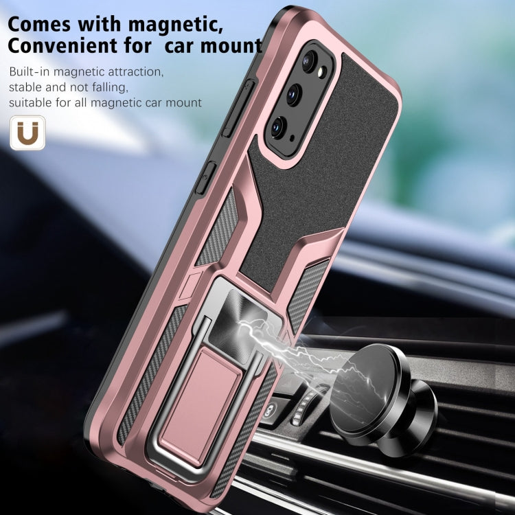 For Samsung Galaxy S20 Armor 2 in 1 Magnetic Shockproof Phone Case with Foldable Holder