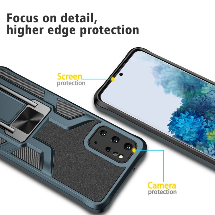 For Samsung Galaxy S20+ Armor 2 in 1 Magnetic Shockproof Phone Case with Foldable Holder