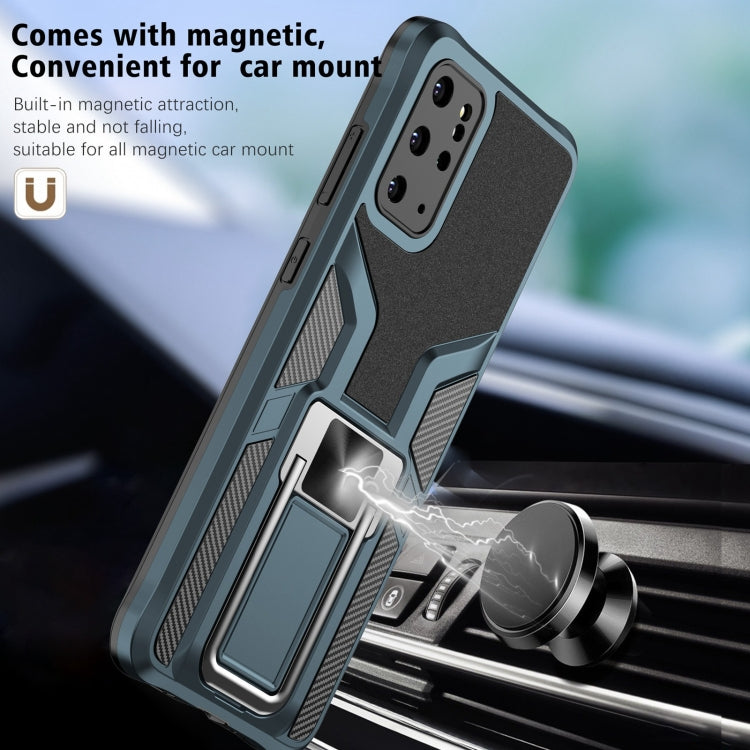 For Samsung Galaxy S20+ Armor 2 in 1 Magnetic Shockproof Phone Case with Foldable Holder