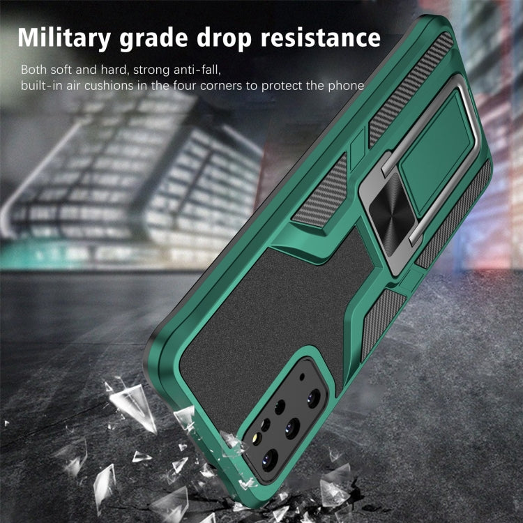 For Samsung Galaxy S20+ Armor 2 in 1 Magnetic Shockproof Phone Case with Foldable Holder