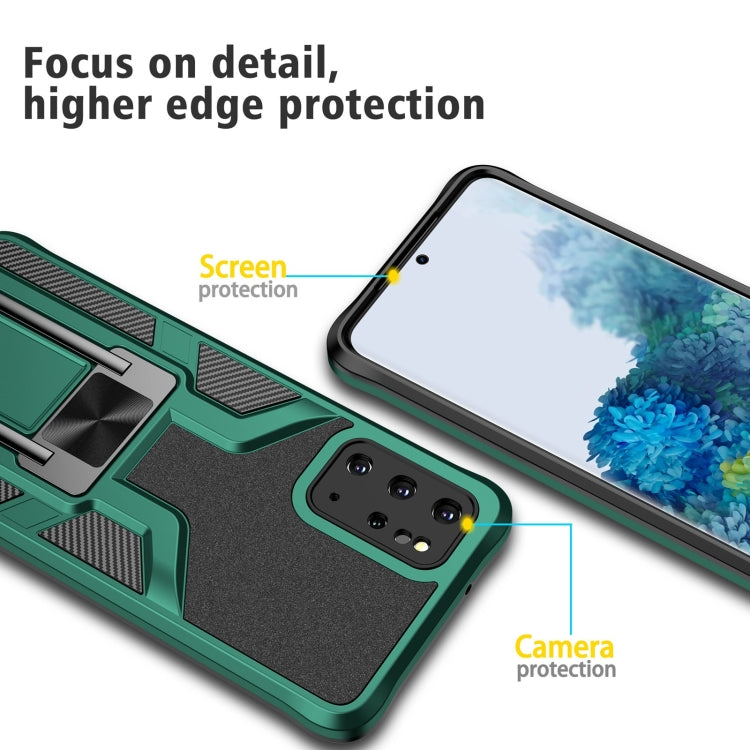 For Samsung Galaxy S20+ Armor 2 in 1 Magnetic Shockproof Phone Case with Foldable Holder