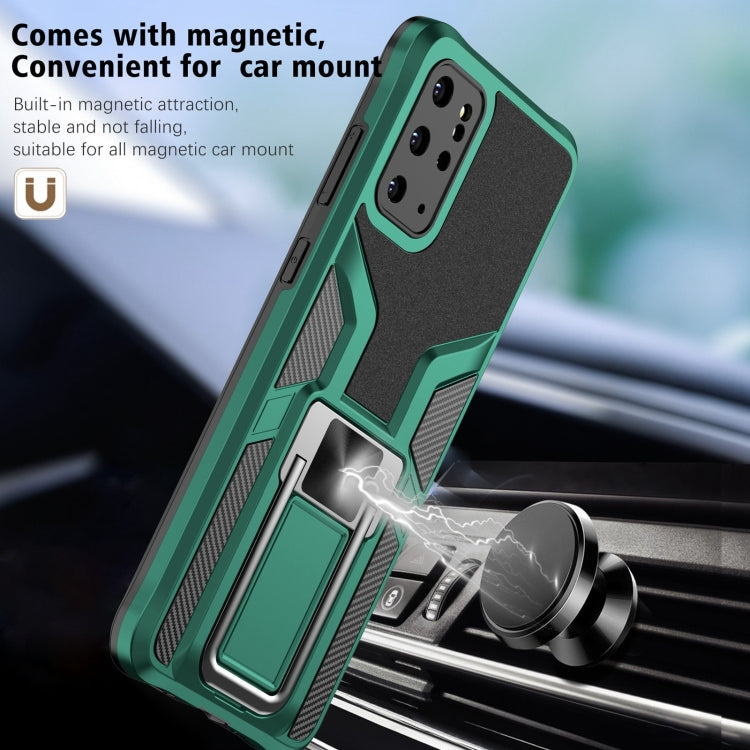 For Samsung Galaxy S20+ Armor 2 in 1 Magnetic Shockproof Phone Case with Foldable Holder