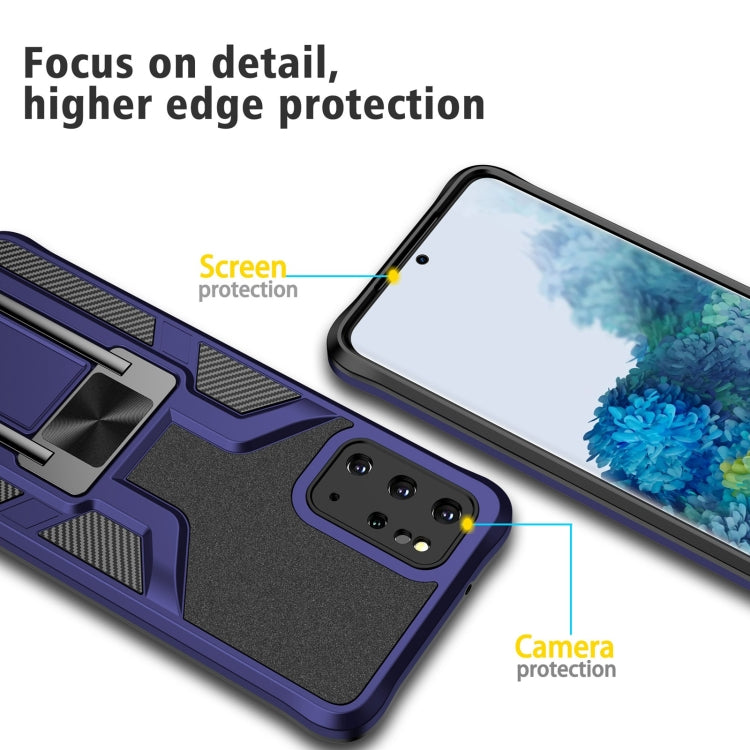 For Samsung Galaxy S20+ Armor 2 in 1 Magnetic Shockproof Phone Case with Foldable Holder